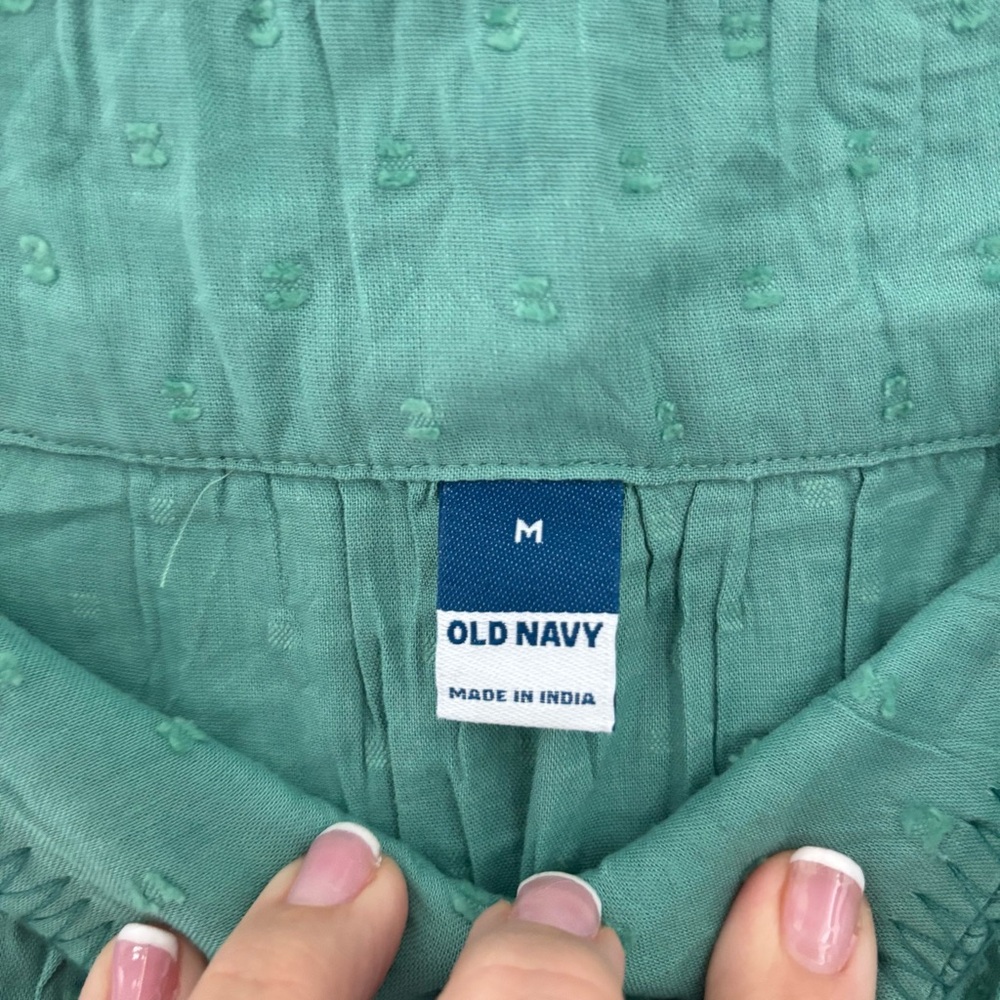 Old Navy Swiss Dot Midi Dress Green Cottagecore Coastal Grandma - Picture 6 of 12